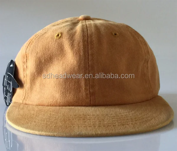 Окрашенная шапка горчичного цвета, неструктурированная шапка с завязками, плоская шапка с 6 завязками, низкопрофильная шапка