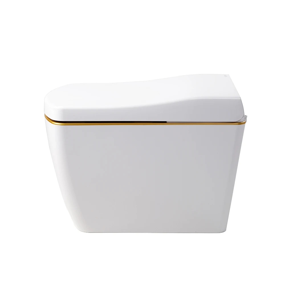 Automatic sensor flush gold plated smart bidet one piece toilet