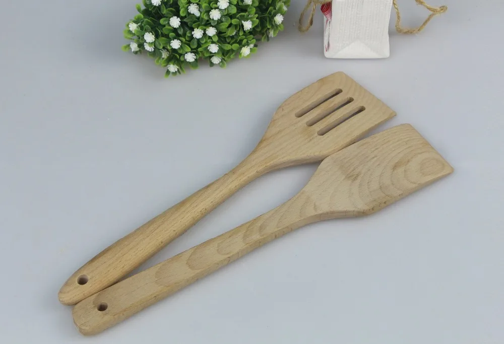 Custom Japanese Wooden Spoon With Holes Wooden Kitchen Utensils