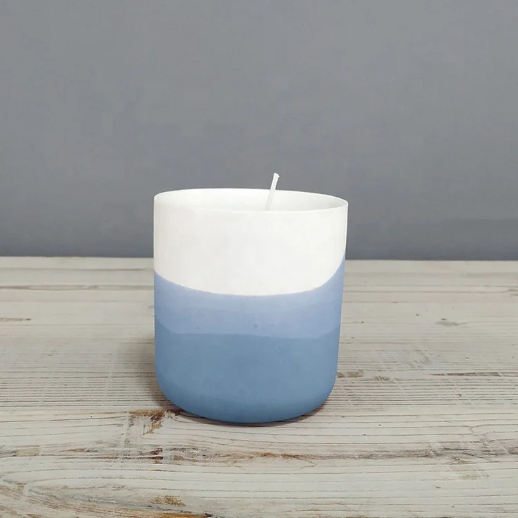Stained gradient designs matte wholesale unique empty candle container home decoration ceramic candle jars