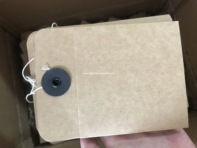 Square kraft envelope button string tie envelopes