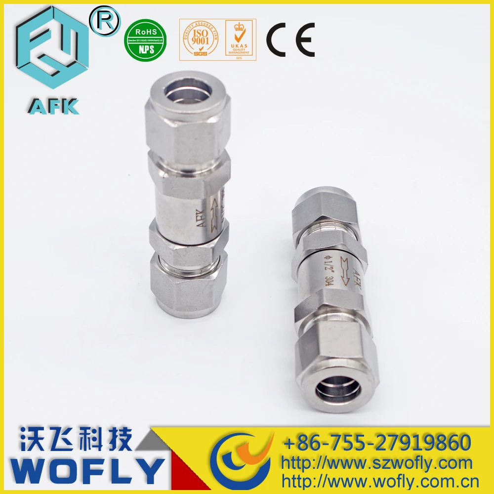 wolfy AFK OD Compression Connection Air Compressor Gas Check Valve Stainless Steel 3/8