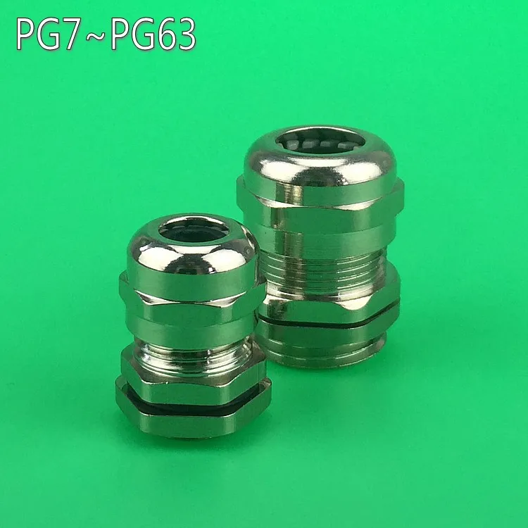 OUORO IP68 ROHS PG9 (4-8mm) waterproof Metal Nickel Planted Brass Cable Gland