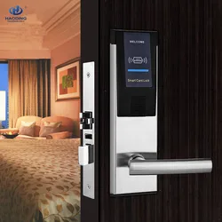 2022 Popular Electronic Cerradura Smart RFID Swipe Card Hotel Door Locks with Card Encoder