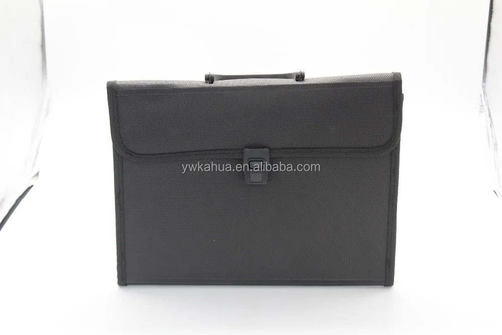 Office stationary 13 pockets expanding plastic file bag A4 PP clip document bag folder