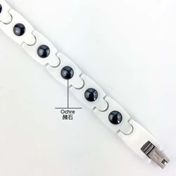 9098  health stainless steel germanium bracelet with germanium ions and ochre box packaging , OEM logo acceptance