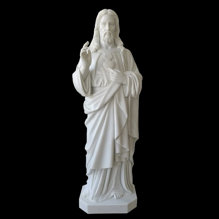 White marble Crucifix sculpture Jesus on cross statue