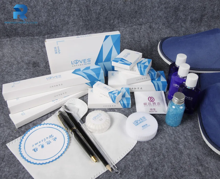 
 Paper box packing hotel bathroom travel bath amenities kit  