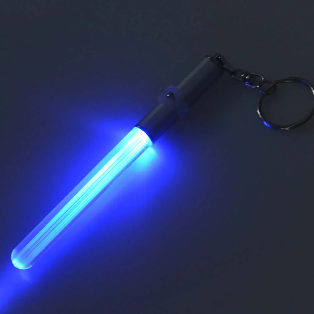 Promotion Gifts Item Custom Logo Plastic Led Torch Mini Glow Stick Night Flash Light Keyring Key Ring Chain Keychain