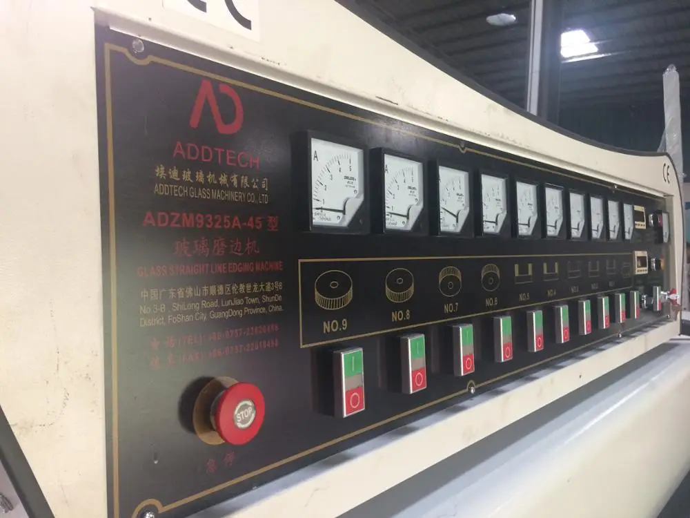 9 motors Glass edging machine with 45 degree  showroom glass door window