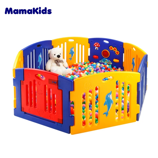 Mamakids H0805B Plastic safety game fence for kids playing children protection fence custom plastic baby round playpen