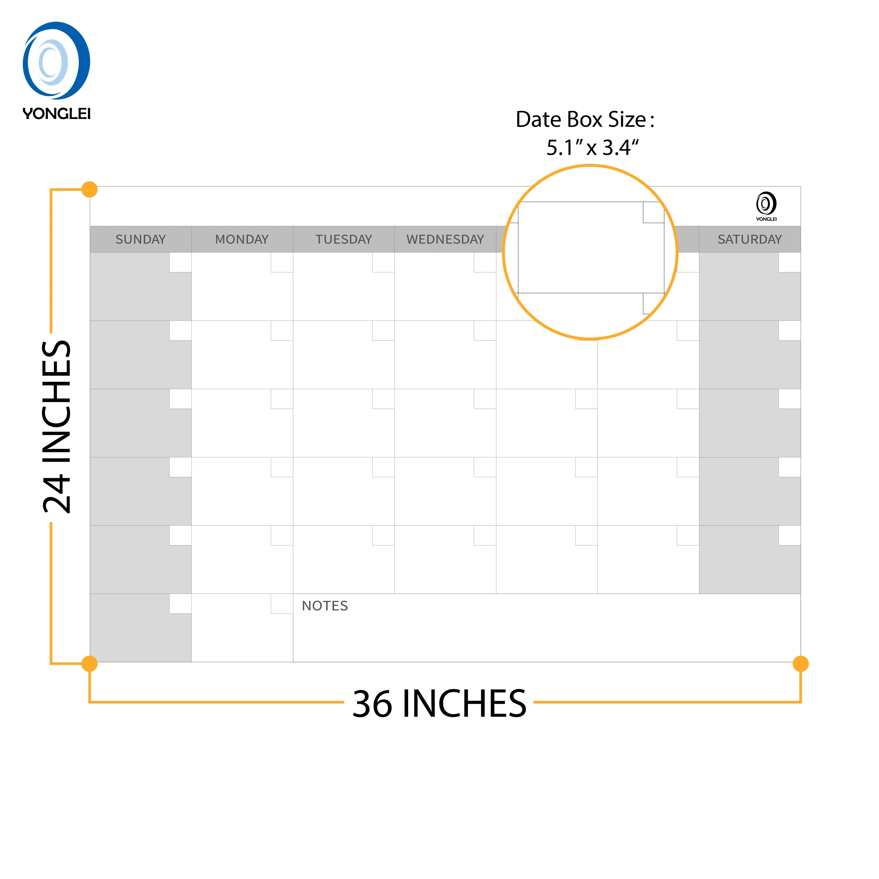 Premium wet and dry jumbo wall calendar monthly planner calendar  016-1B1