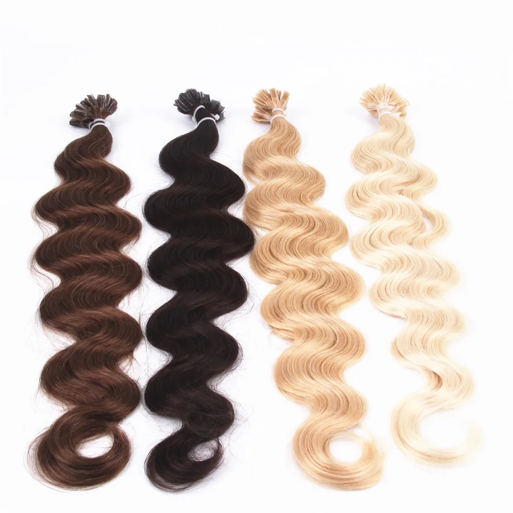 Factory Supply Wholesale Top Quality Prebonded Human Remy Hair I V U Flat Tip Russian Keratin Hair Extensions