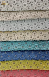 Beautiful Square and circle design jacquard cut velvet advanced curtain fabric advanced villa sofa fabric