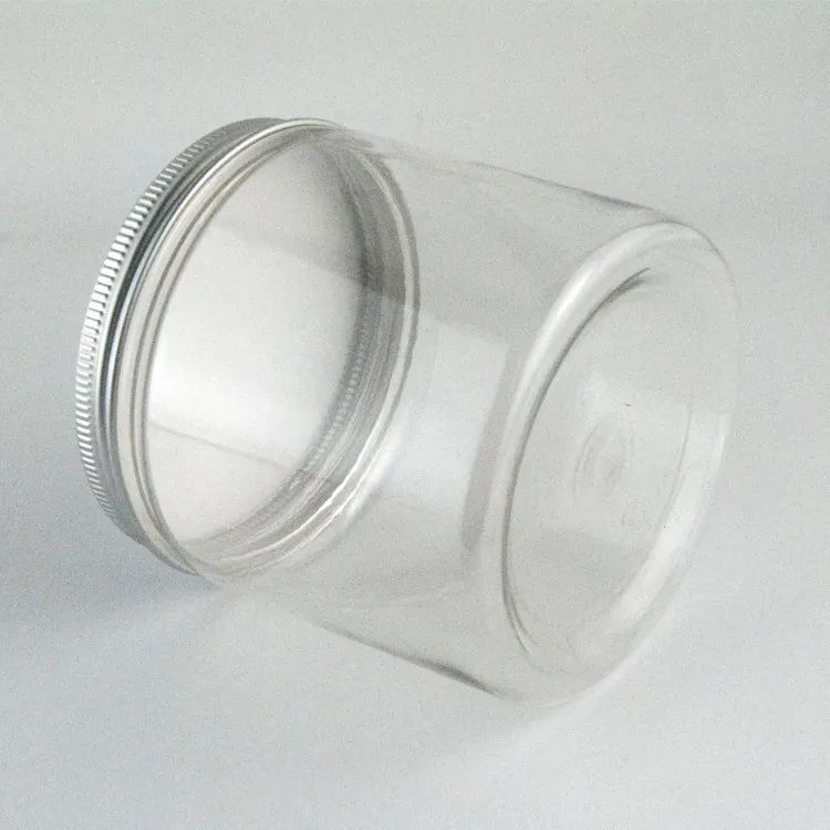 Aluminum cover small empty bottle 5oz 200l 250ml 10oz 400ml 450ml 500ml 20oz 800ml 1000ml PET plastic wide mouth cosmetic jar