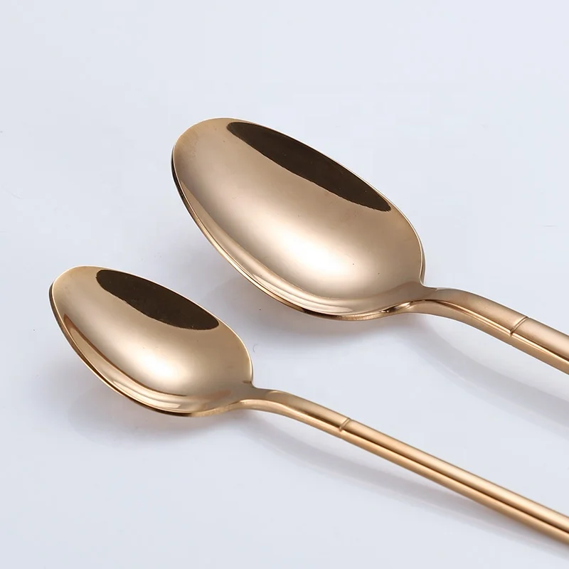 Rose gold Restaurant stainless steel spoon fork flatware sets, inox cutlery