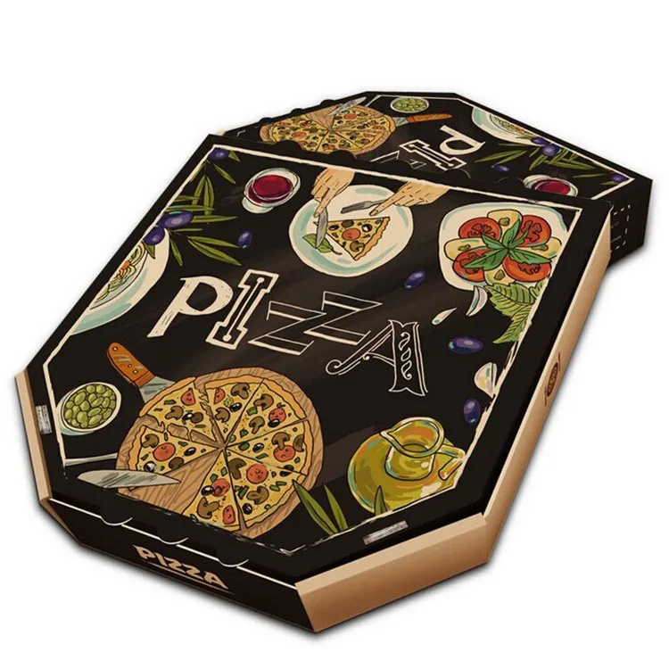 custom corrugated paper take out personalized cheap pizza boxes with handle