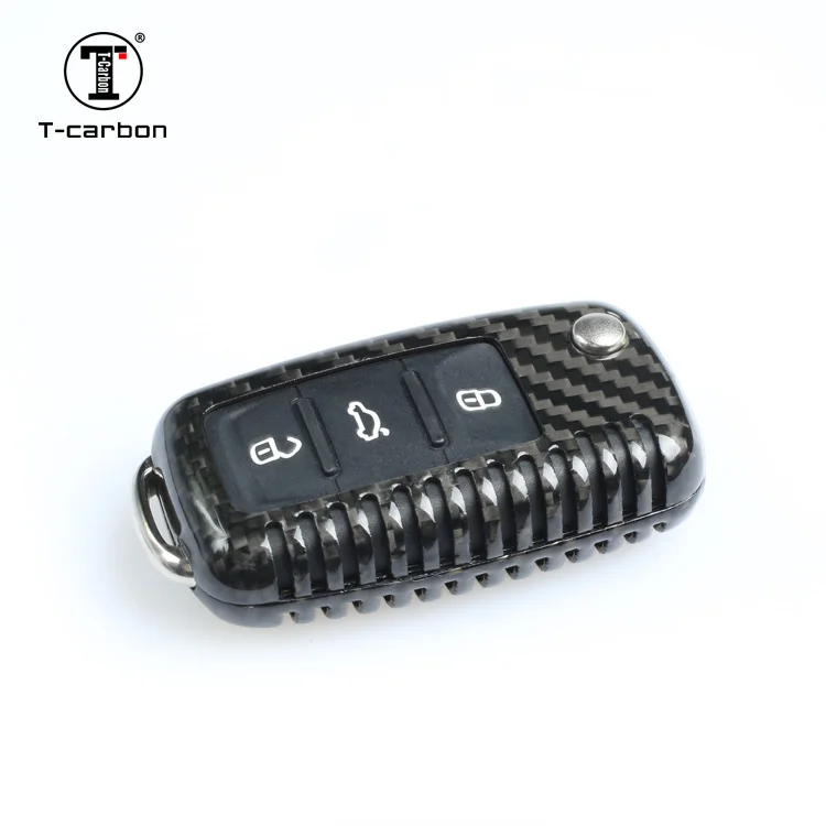 T-carbon Real Carbon Fiber Remote Key Shell For VW Volkswagen 3 Button Car Key Auto Accessories Key Case Cover
