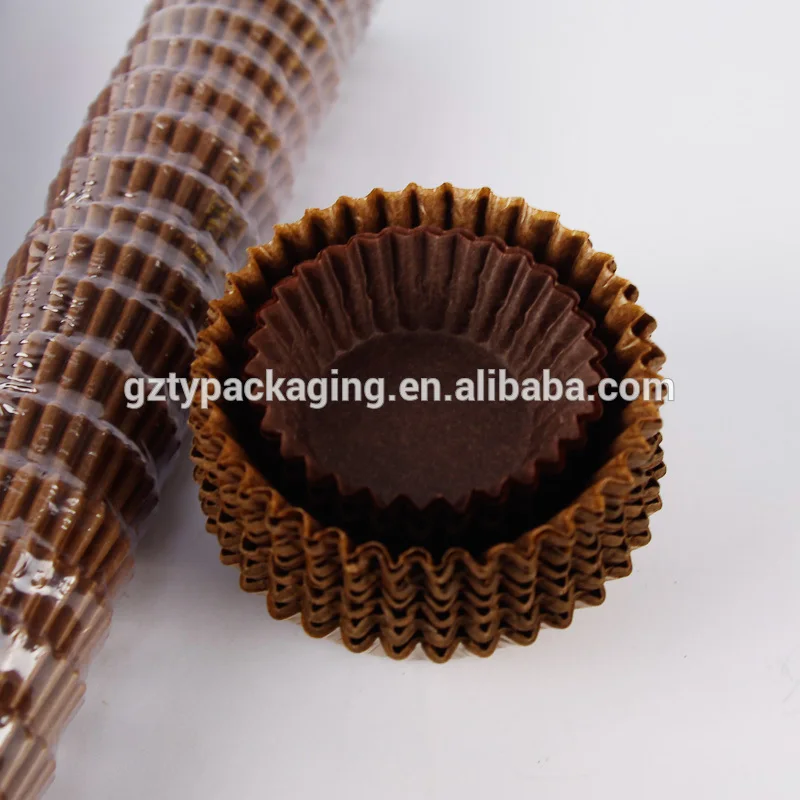 Food grade paper baking muffin cup chocolates brown greaseproof cupcake liner mini