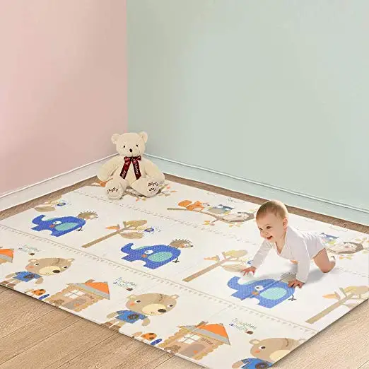 Нетоксичный игровой коврик из пены xpe без БФА для ухода за ребенком (5 футов x 0 4 футов) толщиной дюйма складной ползания ребенка