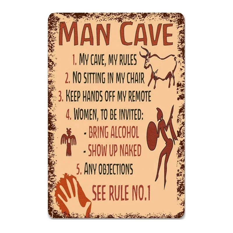 Personalized man cave wall decoration custom made metal plaques retro tin signs