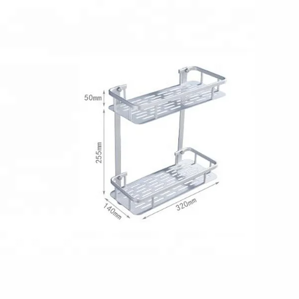 China rustproof bathroom storage rack super strong glue adhering shower basket bathroom corner shelf rack