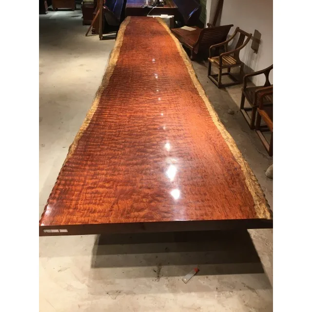 
Ideal More Design Live Edge Bubinga Wood Slab For Restaurant Dining Table Top 