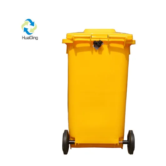 120L plastic trash bin waste bin rubber wheel trash can for outdoor skip bins