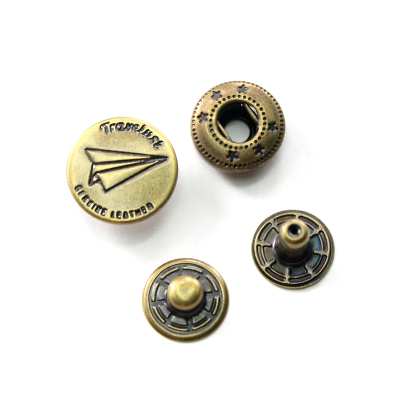 Factory Direct 4 parts Fashion Metal Brass Nickel Copper Snap Button for Garment