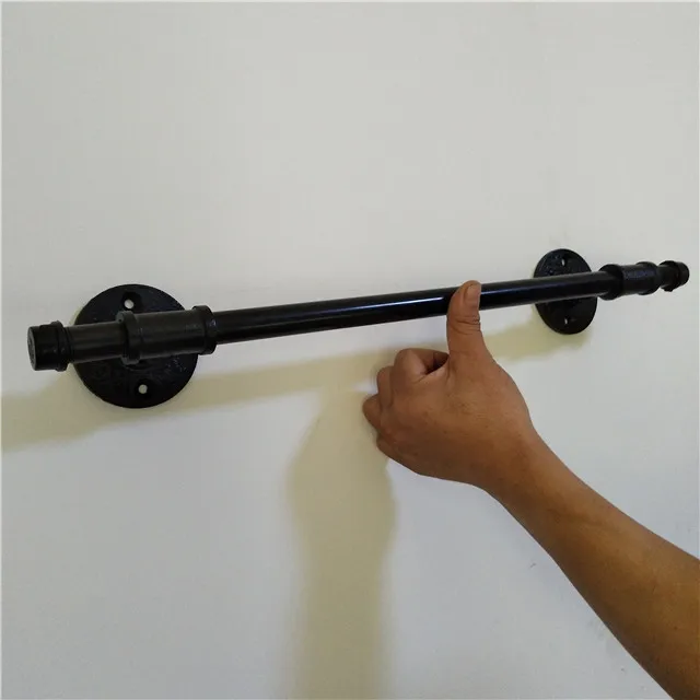 black decorative floor flange bathroom pipe fittings used for black industrial pipe towel hanger wall hook