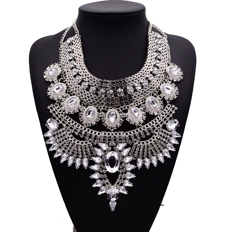 NK-189011 Boho Statement Necklace Fashion Gold Bohemian Indian Jewelry for Women Big Ethnic Costume Jewelry