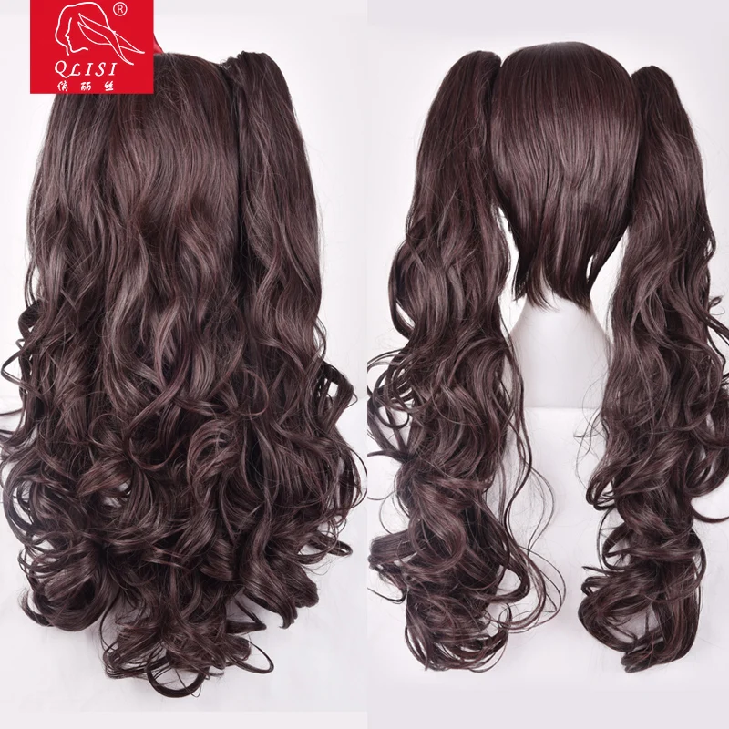Brown Color Synthetic Hair Curly Ponytail Lolita Cosplay Wig long blonde lace front wigs wholesale wigs
