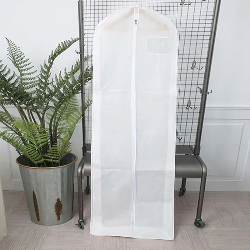 Factory Supply Wholesale Long Customized Non Woven Bridal Gown Garment Bags With Zipper