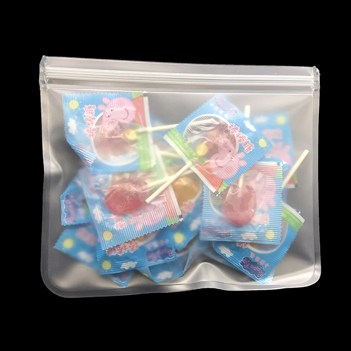 Оптовая продажа портативный белый матовый пакет с двойным замком PEVA для хранения продуктов и упаковки конфет