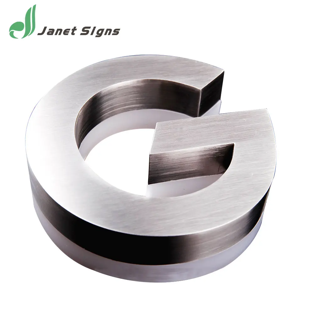 
metal stainless steel reverse lighted led signage letter for outdoor signage 