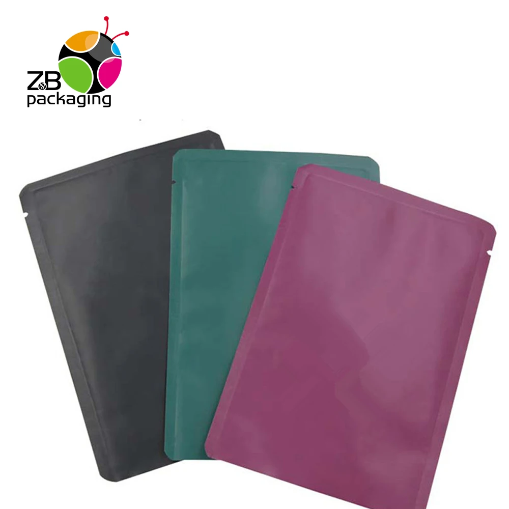 
Food grade custom printing 3 side heat sealed small plastic packaging bags for tobacco medical weed 