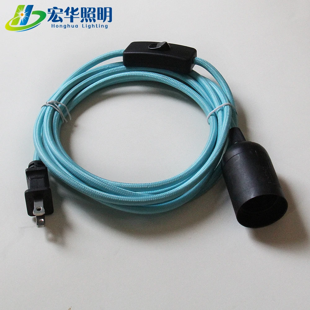 Украшение кулон свет гнездо тканевый кабель веревка шнур держатели ламп с выключателем