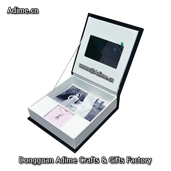 Factory LCD screen video brochure photo jewelry necklace ring packaging gift box