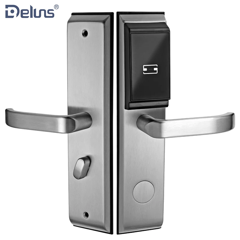 Deluns rfid card wifi hotel lock management system used rf electric online smart security door locks for sale