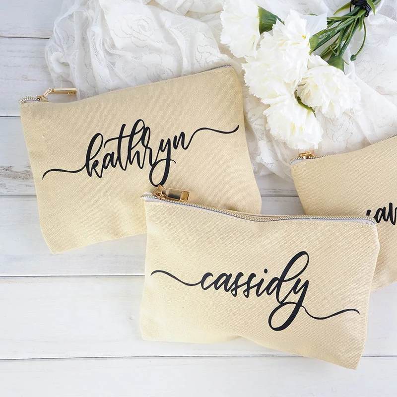Новое поступление, тканевый пенал на молнии из высококачественного хлопка, роскошная косметичка с принтом логотипа на заказ