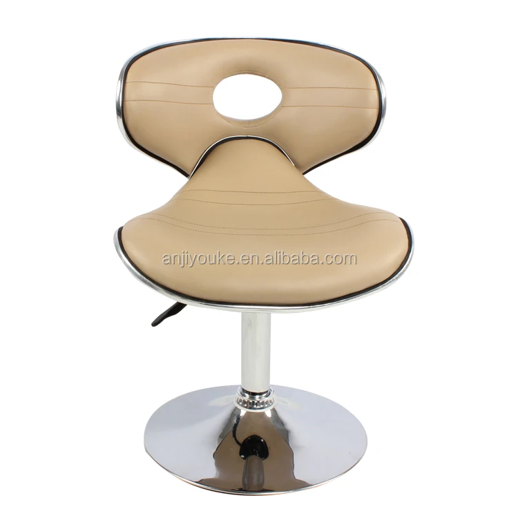 
Modern chrome base stainless steel bar stool minimalist bar chair for barber shop 