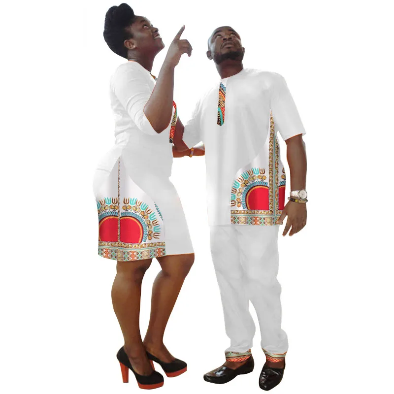 Новинка, женская и мужская африканская одежда для влюбленных, два комплекта, парная одежда, летнее свадебное платье WYQ45