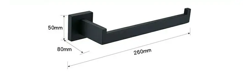 Premium Stainless Steel Matte Black Hand Towel Holder Heavy Duty Wall Mounted Square Hand Towel Ring Towel Bar for Bathroom