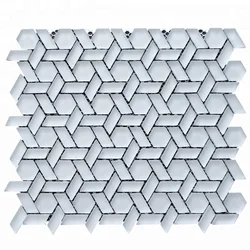 Random Kitchen Splashback Hexagon 8mm Thickness Matt Glass Mosaic Tile