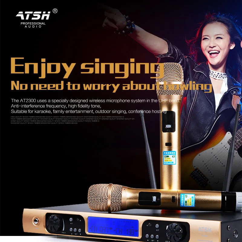 China factory stage ktv professional U segment wireless microphone infrared frequency family karaoke microphone