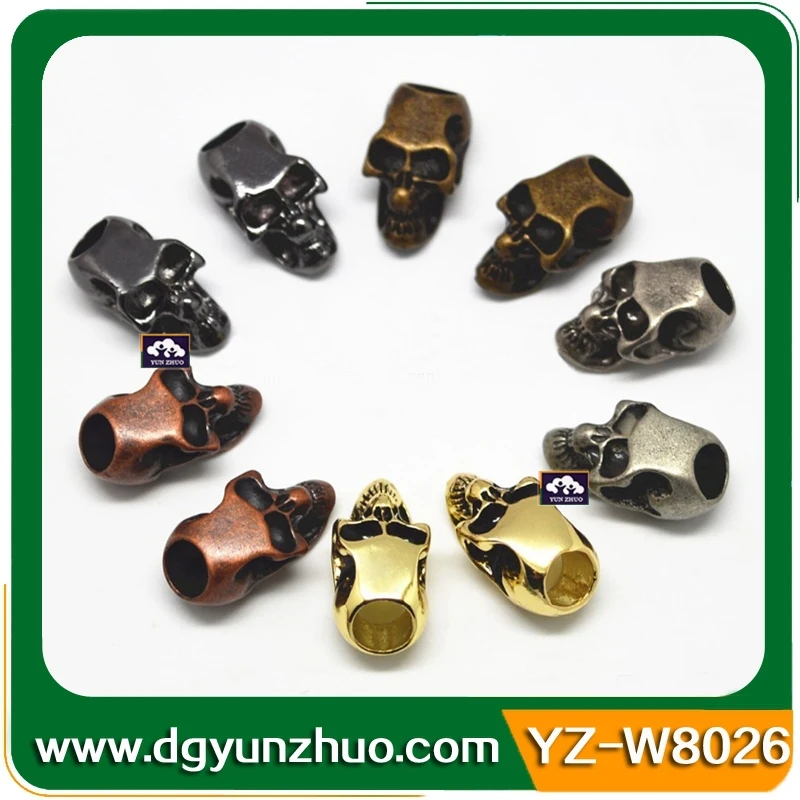 
Metal skull beads with glow in the dark eyes 