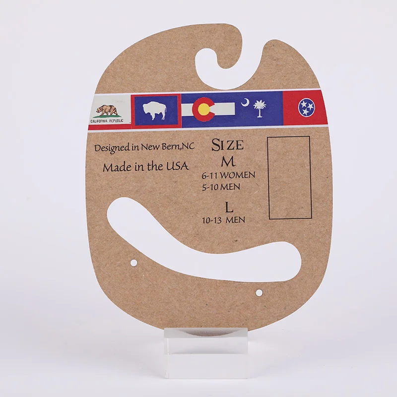 100% переработки бумаги картона носки бумага вешалки для розничных магазинов