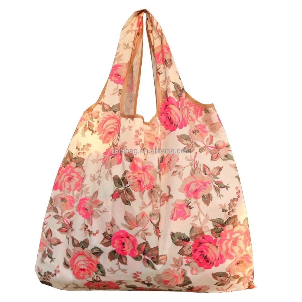 Custom 210T polyester foldable shopping bag