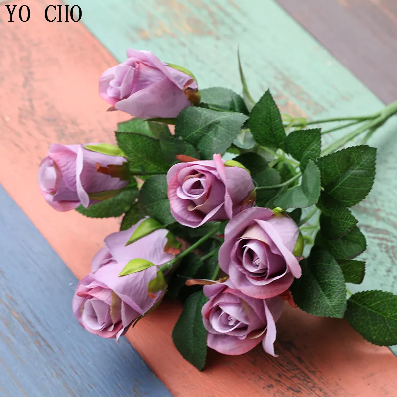 YO CHO table wedding decor realistic centerpiece flower cheap wedding decorations real touch artificial silk fabric flower