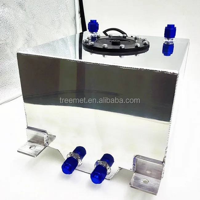 10-GALLON POLISHED ALUMINUM RACING/DRIFT/STREET FUEL CELL GAS TANK+LEVEL SENDER